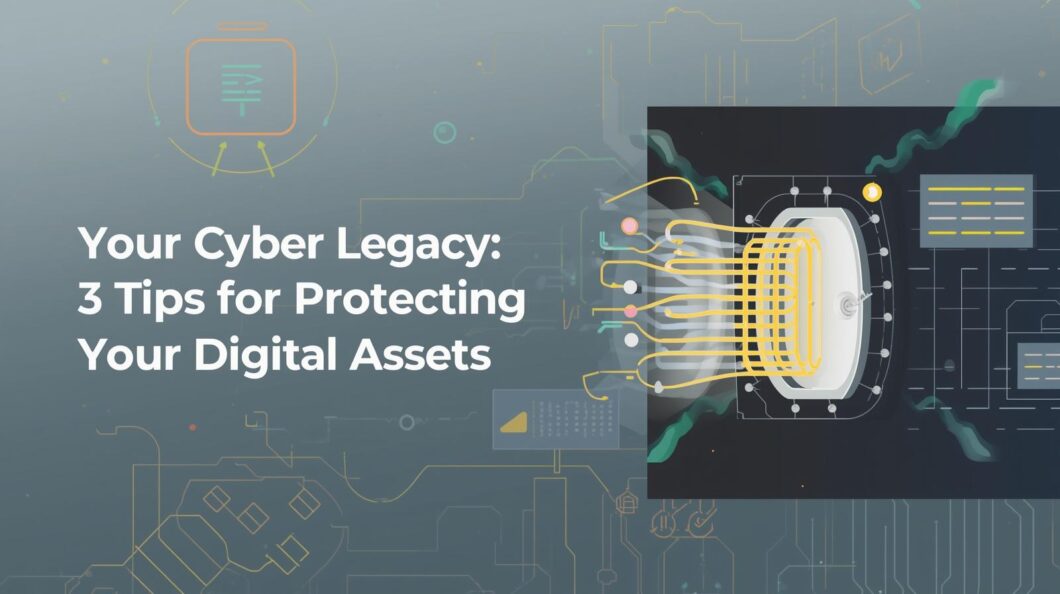 “Digital estate planning concept showing online accounts and password security.”